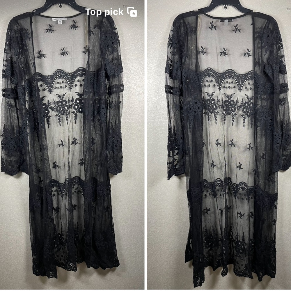 Haute Monde Long sleeves mesh long cardigan SZ M